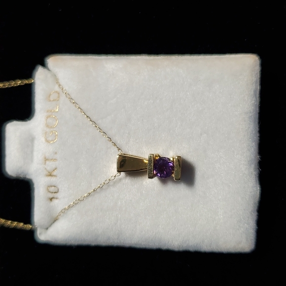 Amethyst necklace and matching earring set. - Picture 2 of 7